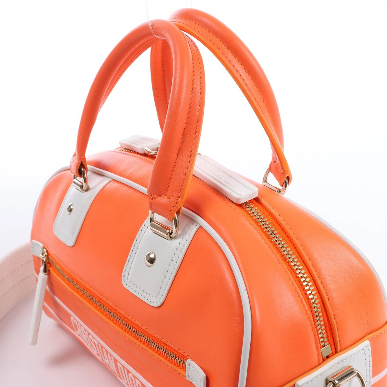 Dior Small Dior Vibe Zip Bowling Bag in Orange Oranje