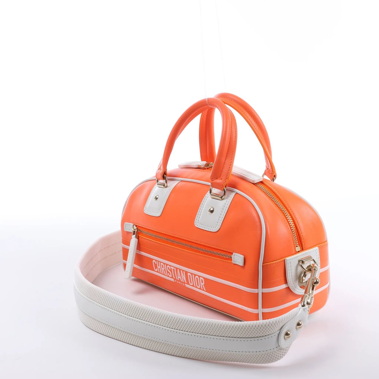 Dior Small Dior Vibe Zip Bowling Bag in Orange Oranje