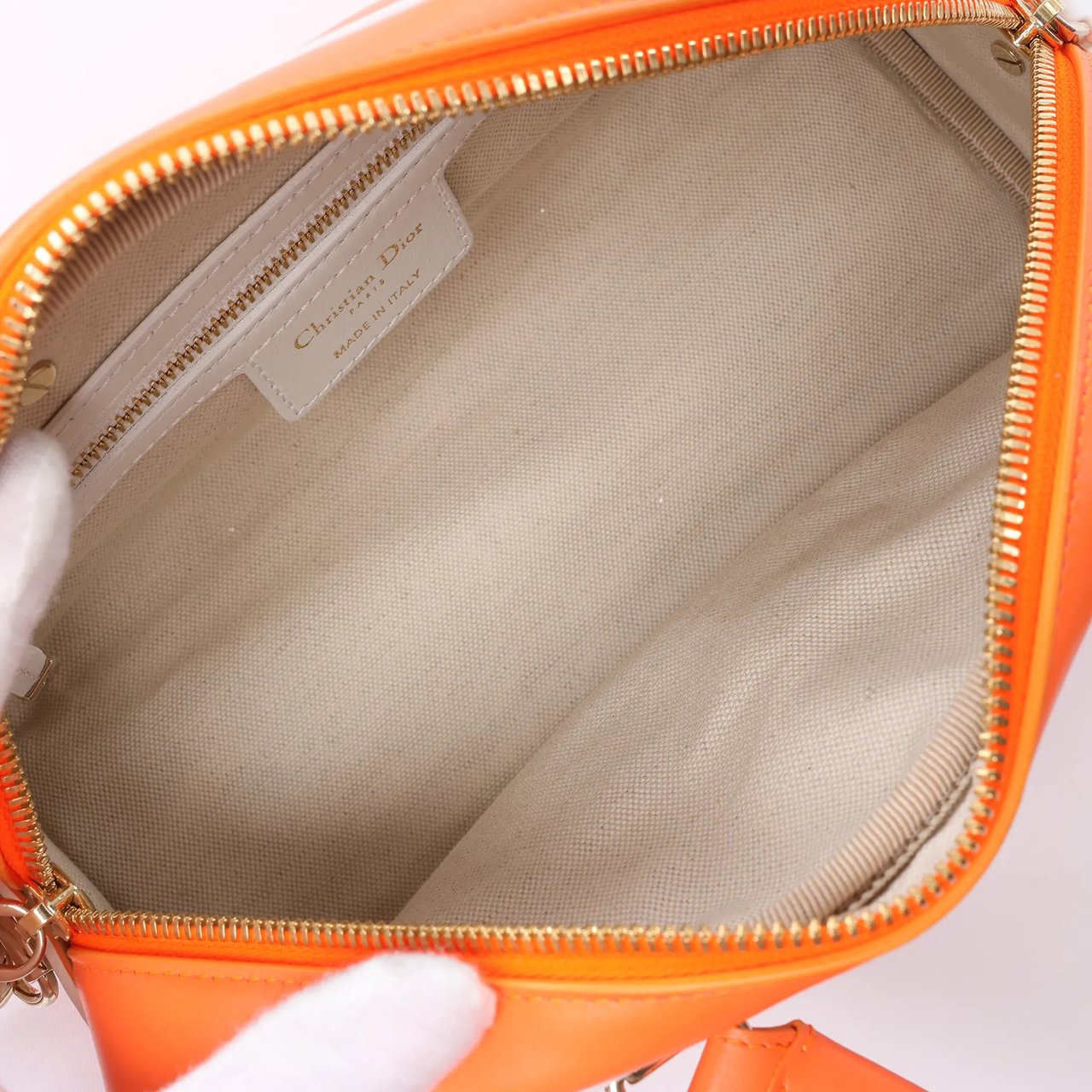 Dior Small Dior Vibe Zip Bowling Bag in Orange Oranje