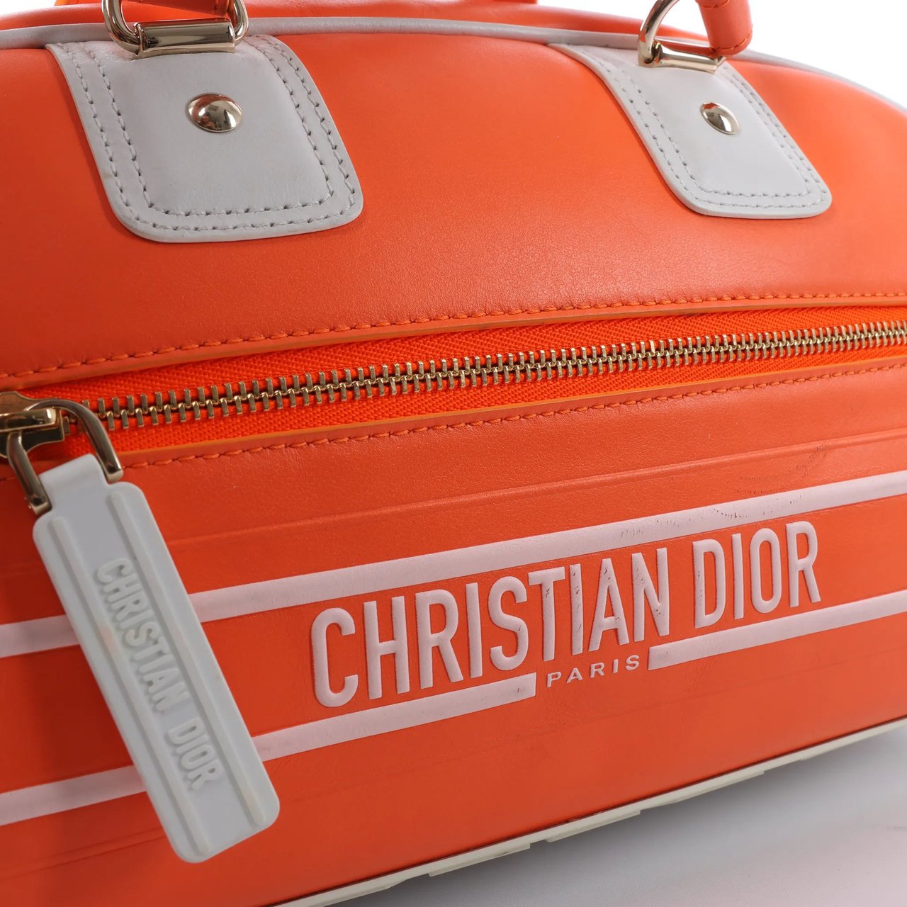 Dior Small Dior Vibe Zip Bowling Bag in Orange Oranje