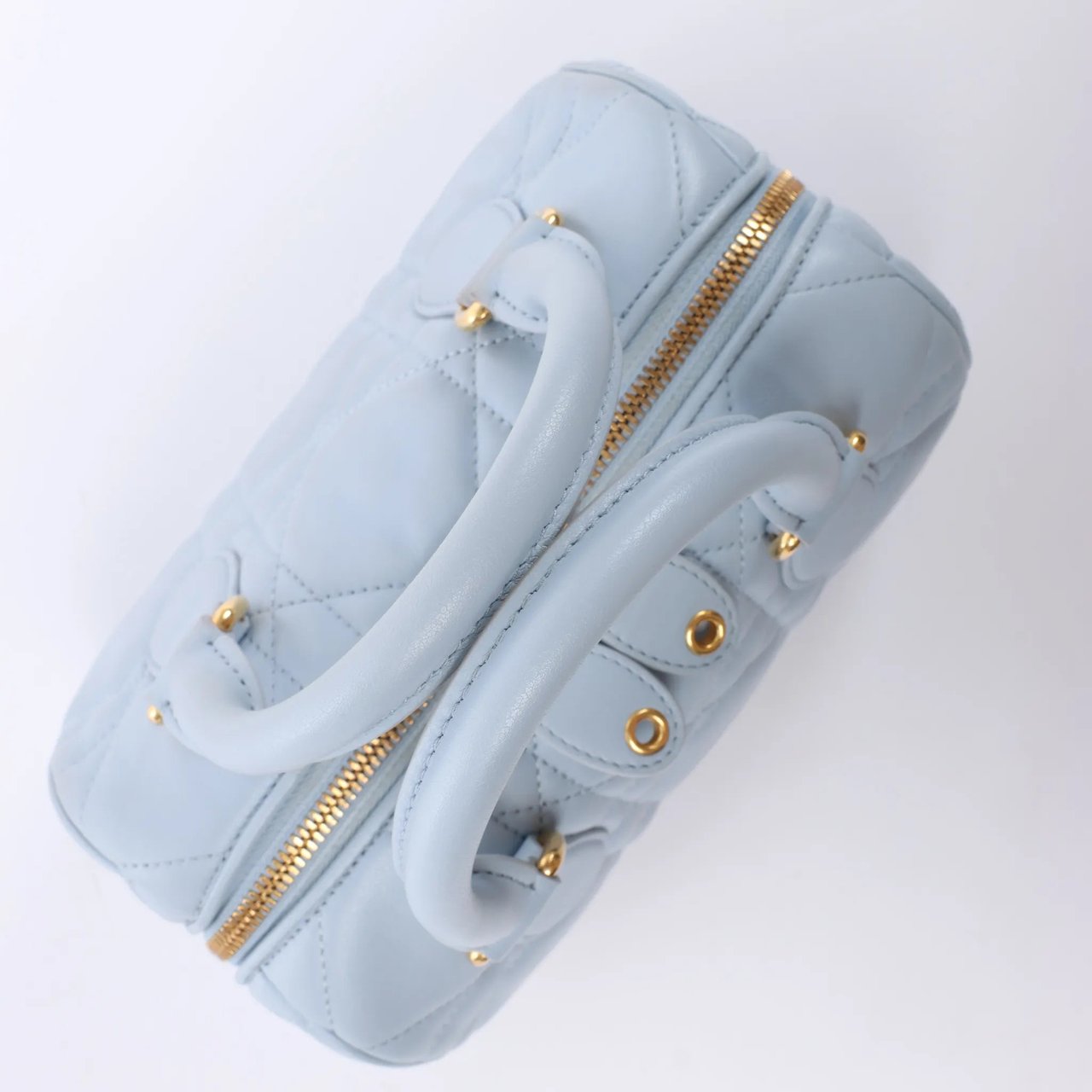 Dior Macrocanage Groove 20 Leather 2Way Handbag in Blue Blauw