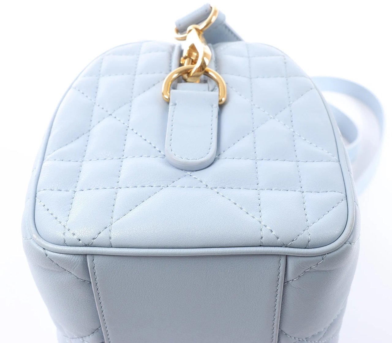 Dior Macrocanage Groove 20 Leather 2Way Handbag in Blue Blauw