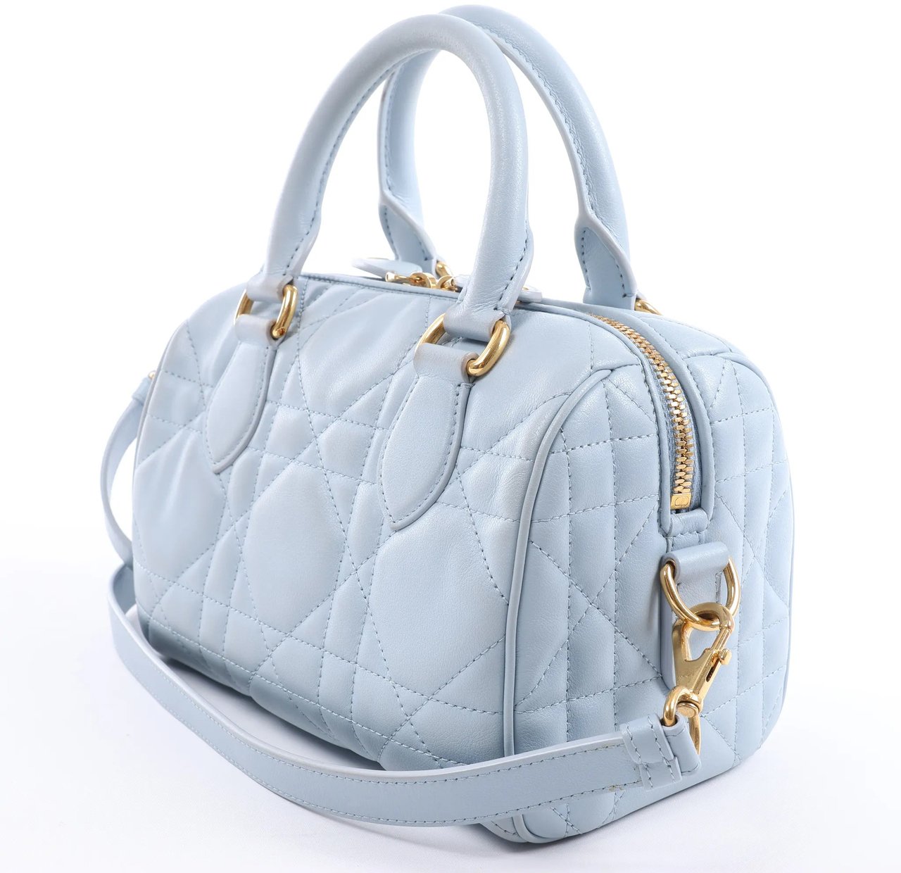 Dior Macrocanage Groove 20 Leather 2Way Handbag in Blue Blauw