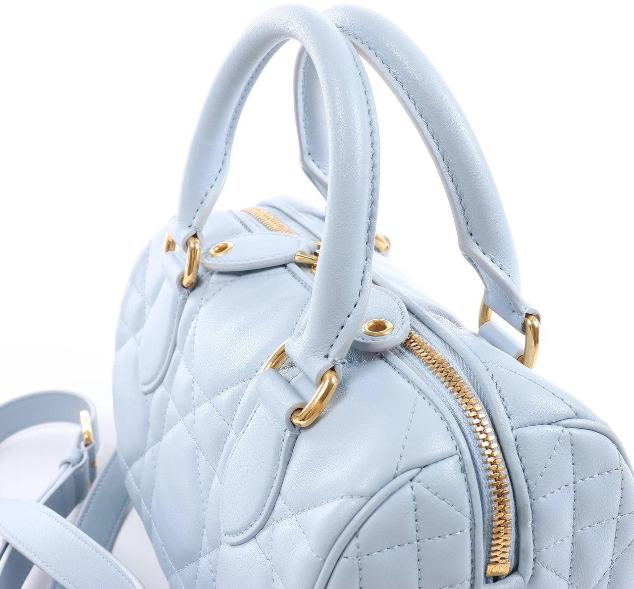 Dior Macrocanage Groove 20 Leather 2Way Handbag in Blue Blauw
