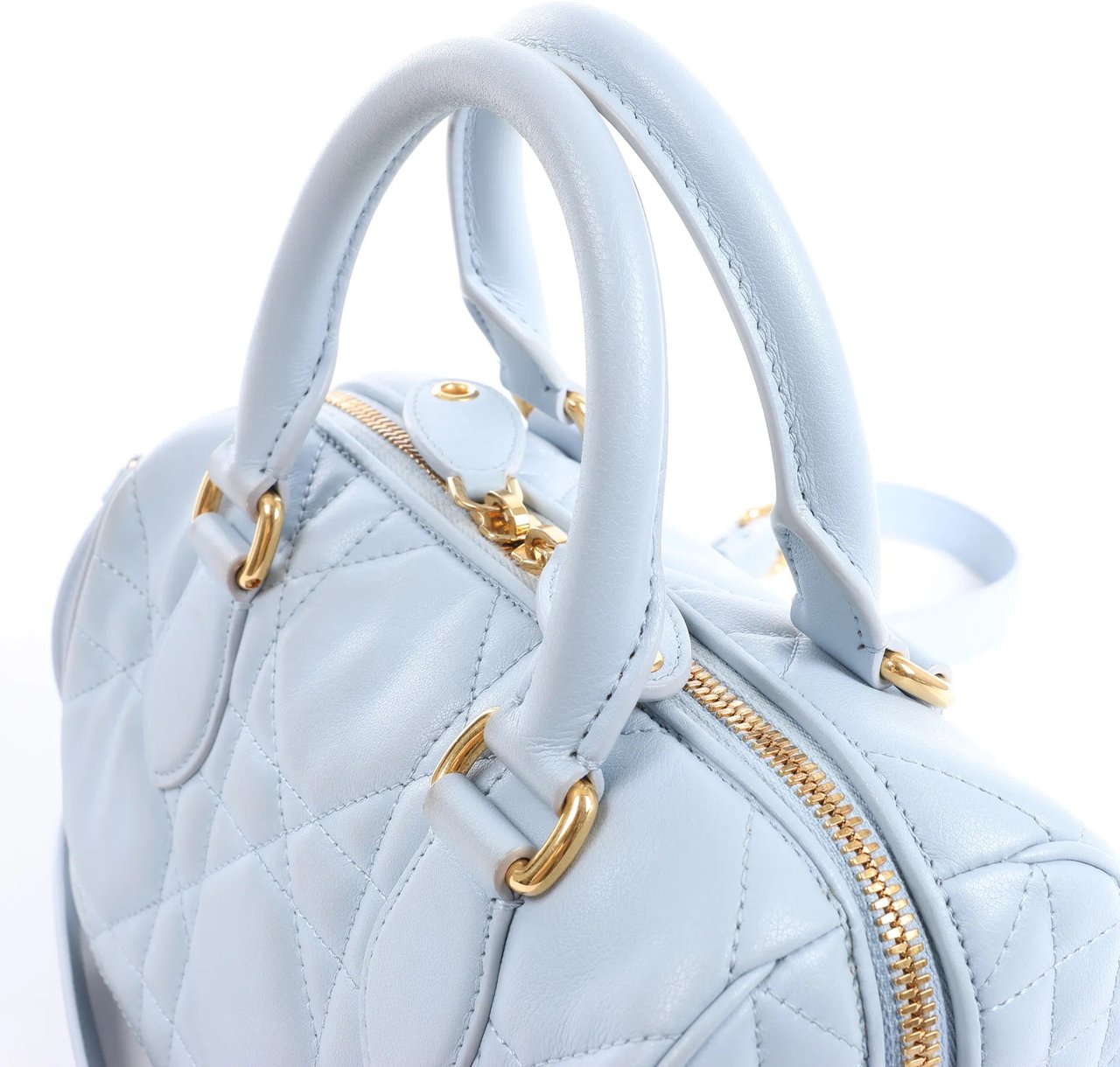 Dior Macrocanage Groove 20 Leather 2Way Handbag in Blue Blauw