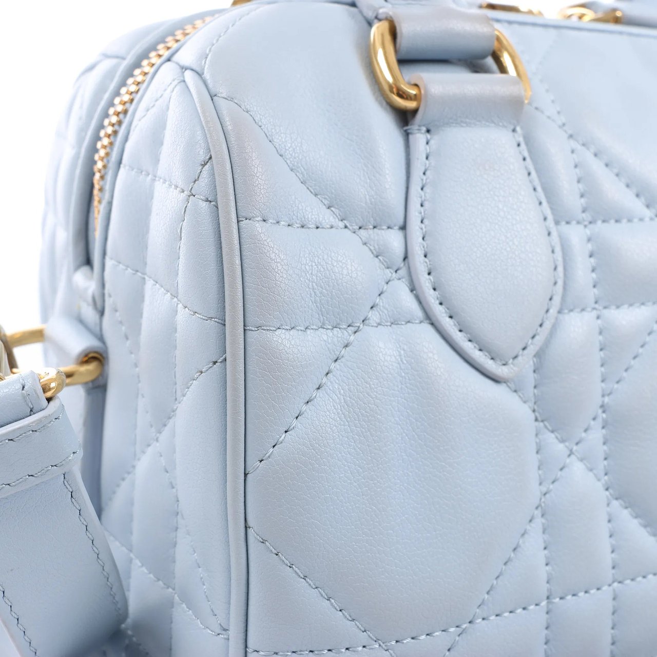 Dior Macrocanage Groove 20 Leather 2Way Handbag in Blue Blauw