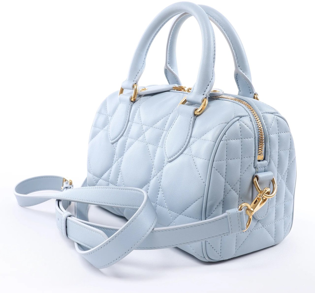 Dior Macrocanage Groove 20 Leather 2Way Handbag in Blue Blauw