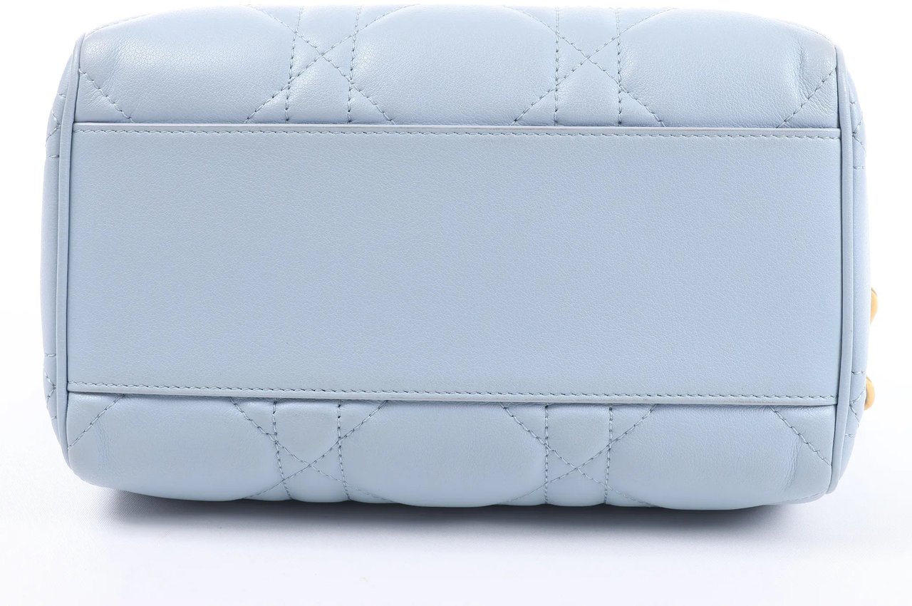 Dior Macrocanage Groove 20 Leather 2Way Handbag in Blue Blauw