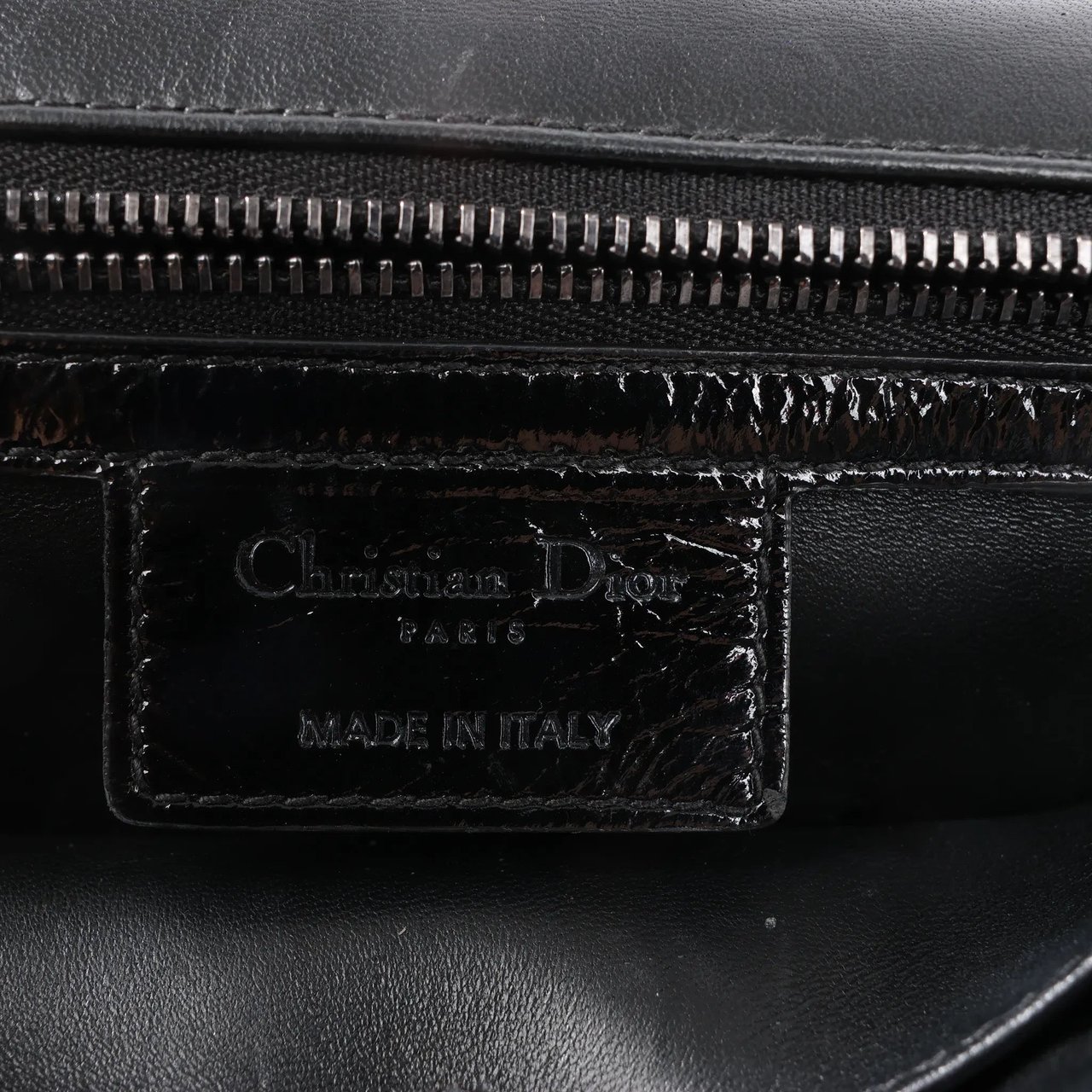 Dior Caro Leather Chain Crossbody Bag in Black Zwart