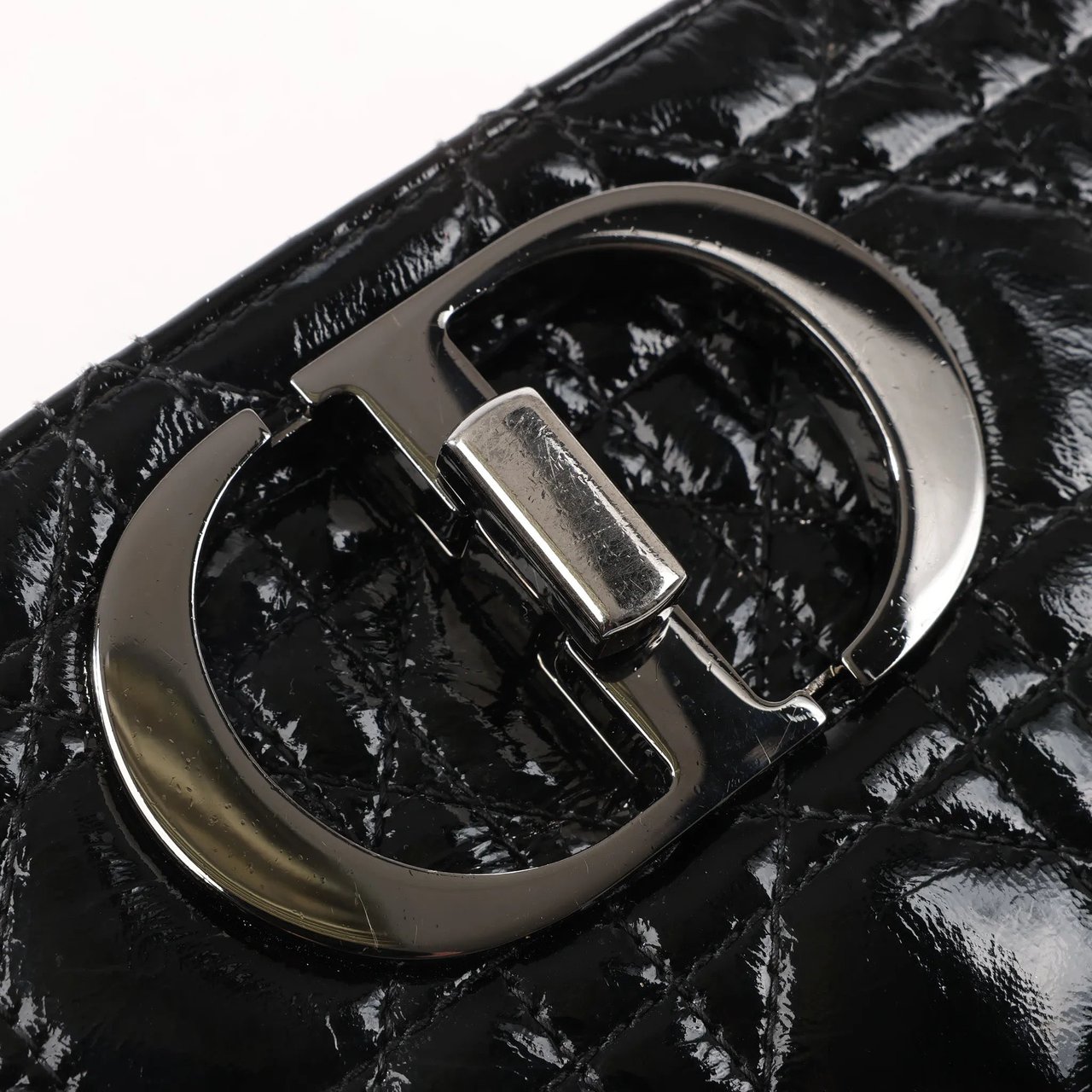 Dior Caro Leather Chain Crossbody Bag in Black Zwart