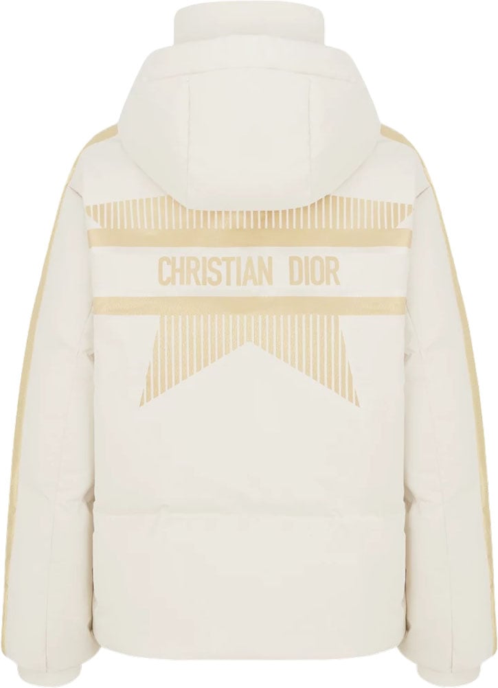 Dior White Padded High Collar Star Jacket Neutraal