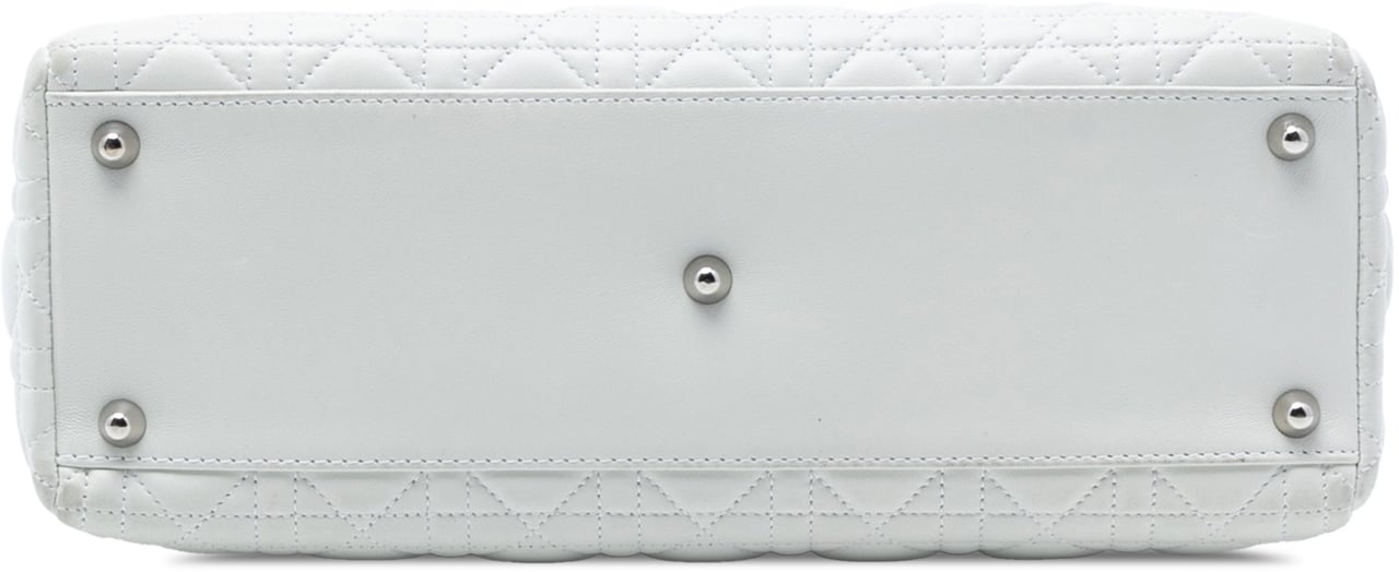 Dior Large Lambskin Cannage Lady Dior Wit