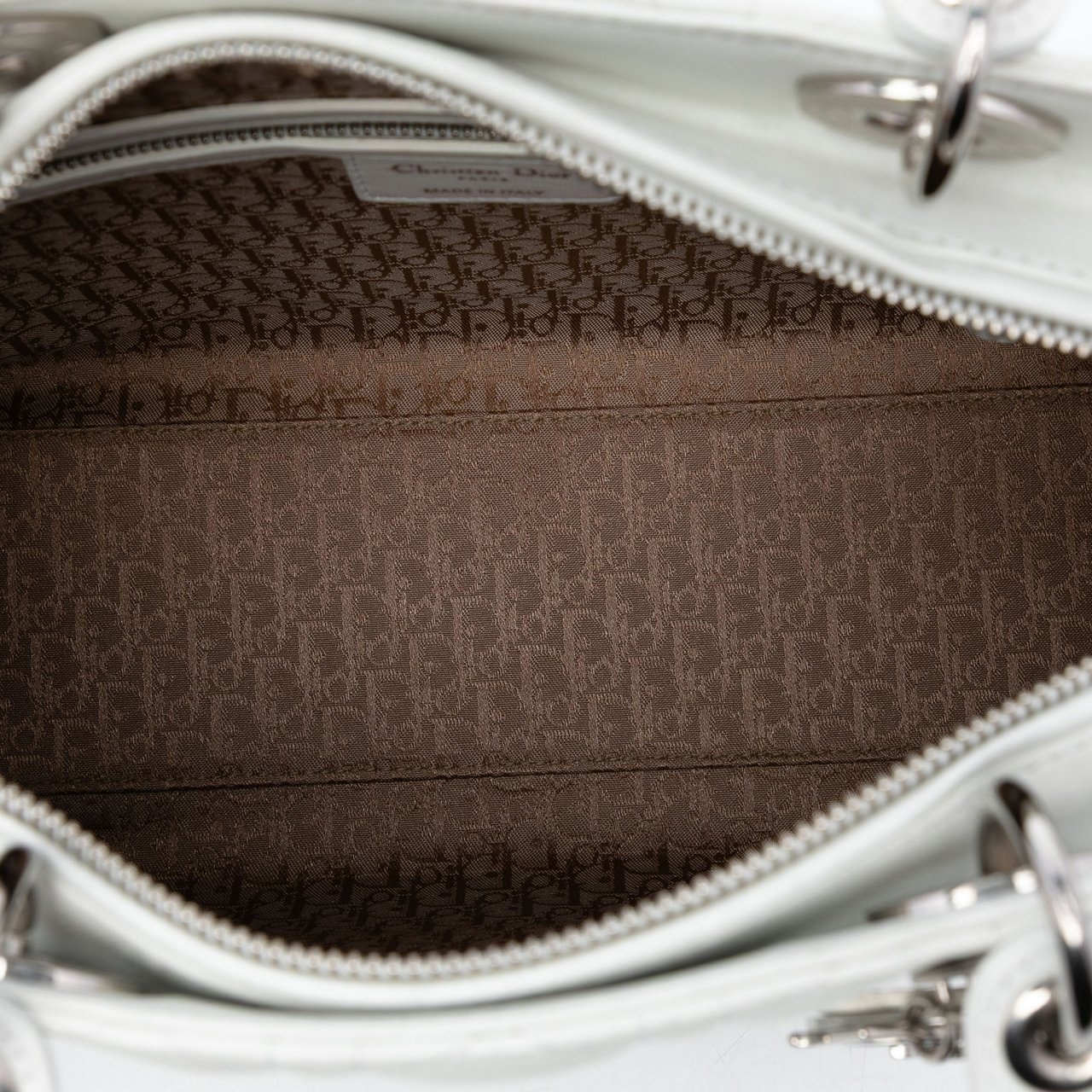 Dior Large Lambskin Cannage Lady Dior Wit