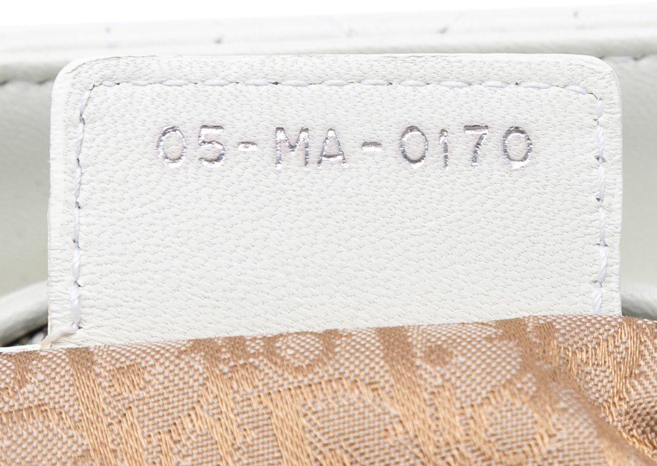 Dior Large Lambskin Cannage Lady Dior Wit