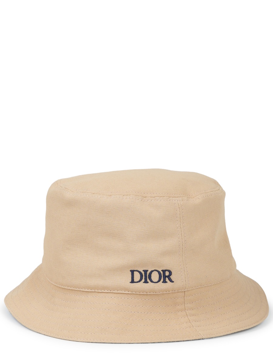 Dior Cotton Structured Flat Crown Hat Neutraal