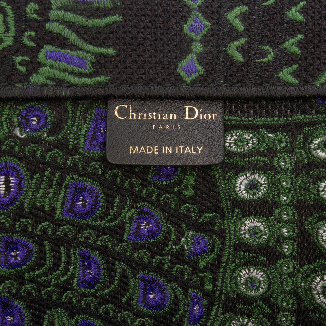 Dior Large Canvas Embroidered Elephant Book Tote Groen