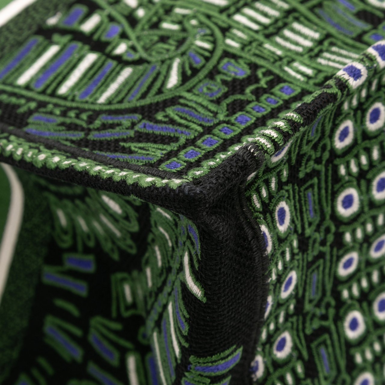 Dior Large Canvas Embroidered Elephant Book Tote Groen