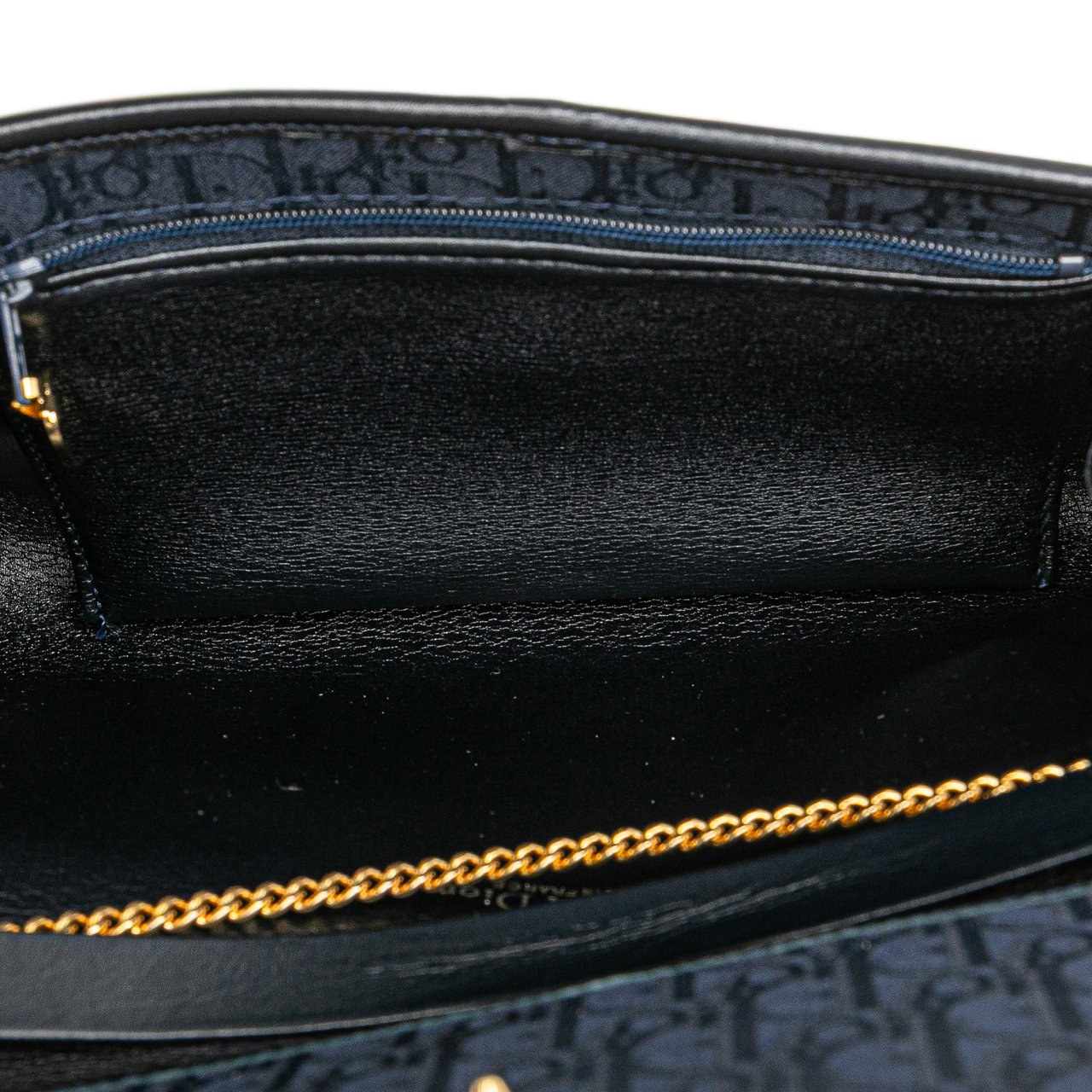 Dior Oblique Canvas Chain Crossbody Blauw