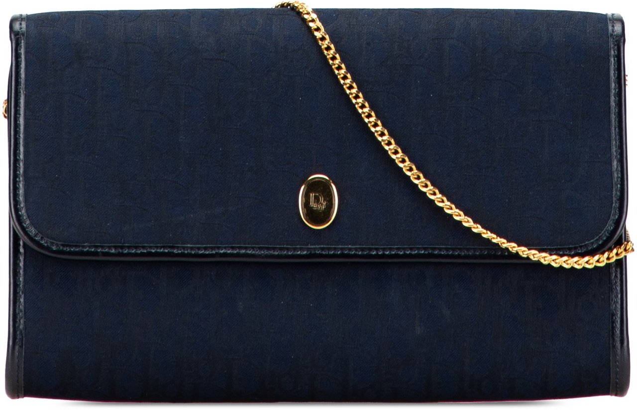 Dior Oblique Canvas Chain Crossbody Blauw