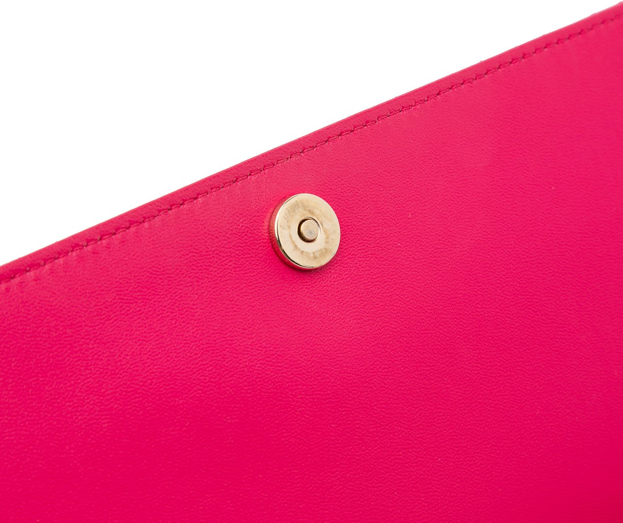 Dior Lambskin Cannage Lady Dior Wallet On Chain Roze