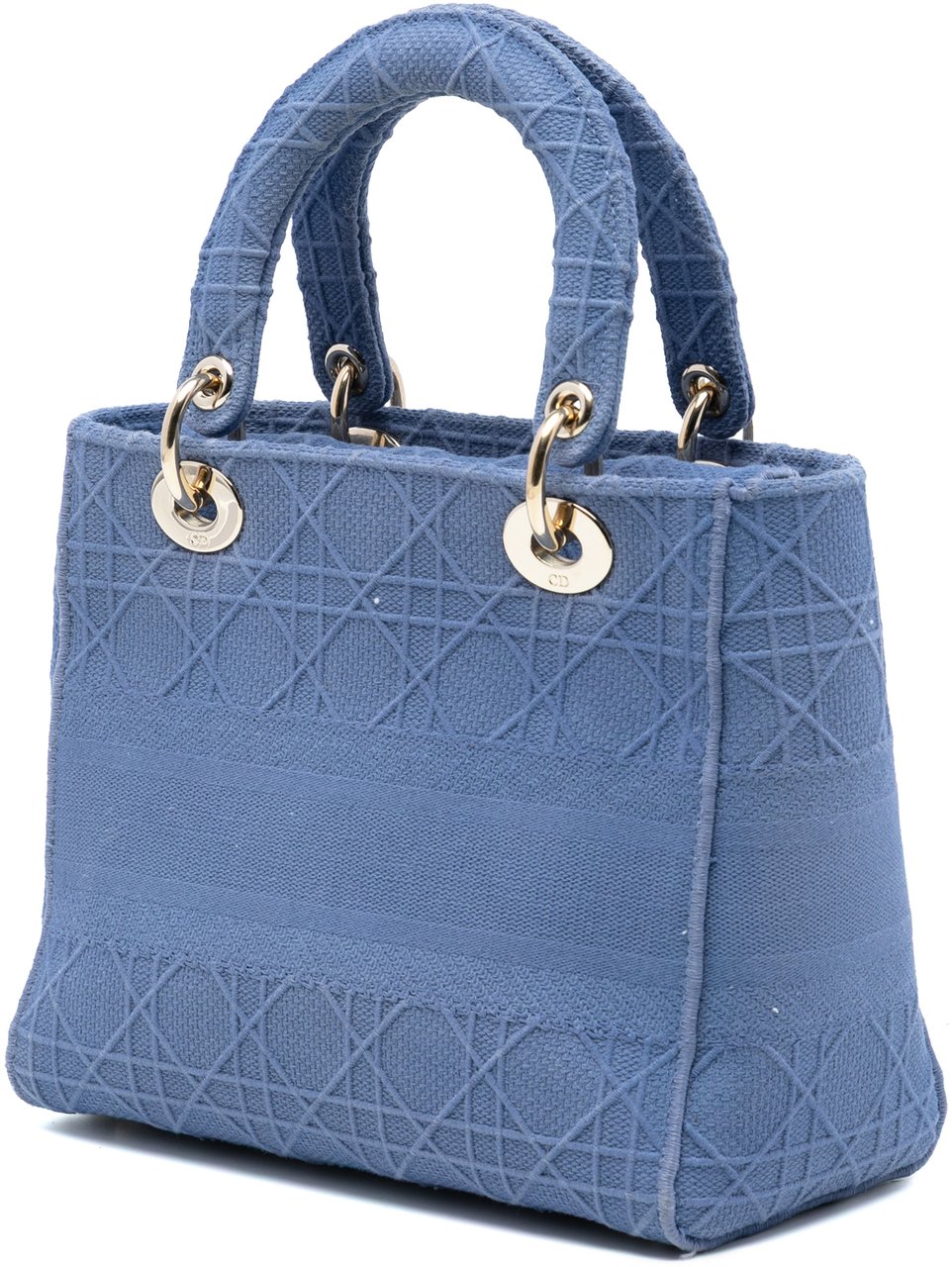 Dior Medium Canvas Cannage Lady D Lite Blauw