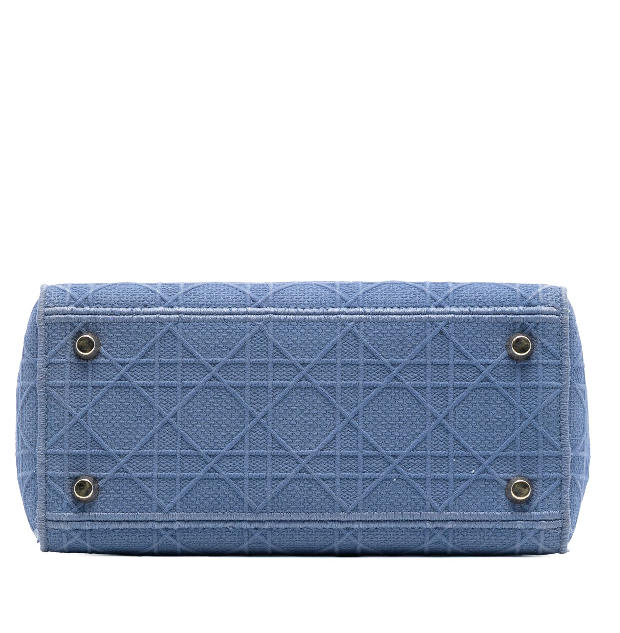 Dior Medium Canvas Cannage Lady D Lite Blauw