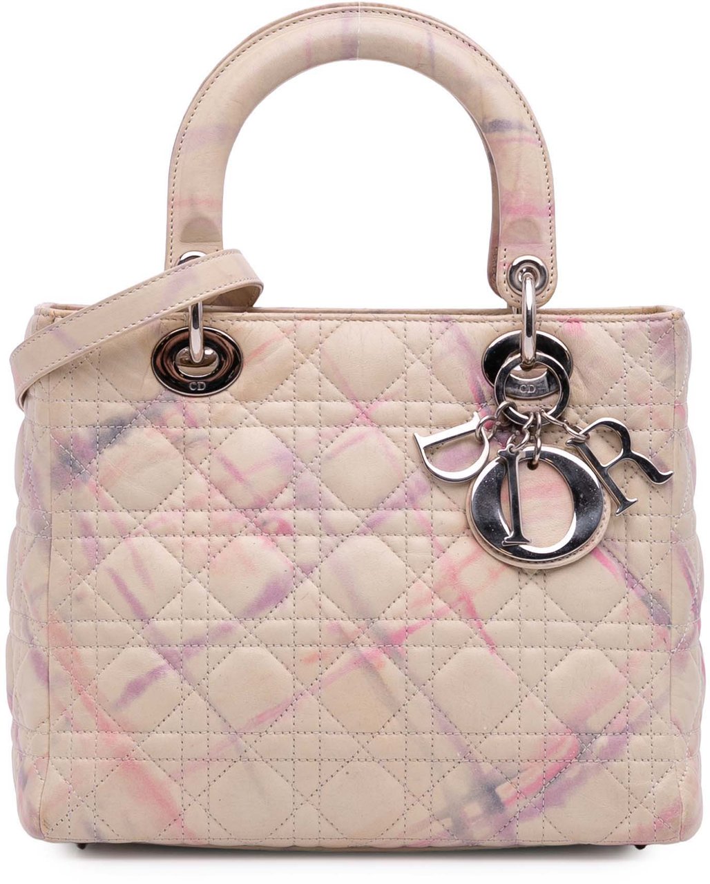 Dior Limited Edition Medium Lambskin Cannage Lady Dior Roze