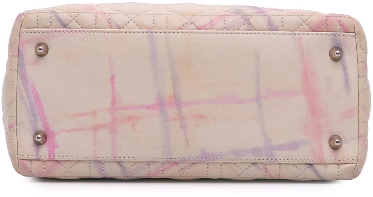 Dior Limited Edition Medium Lambskin Cannage Lady Dior Roze