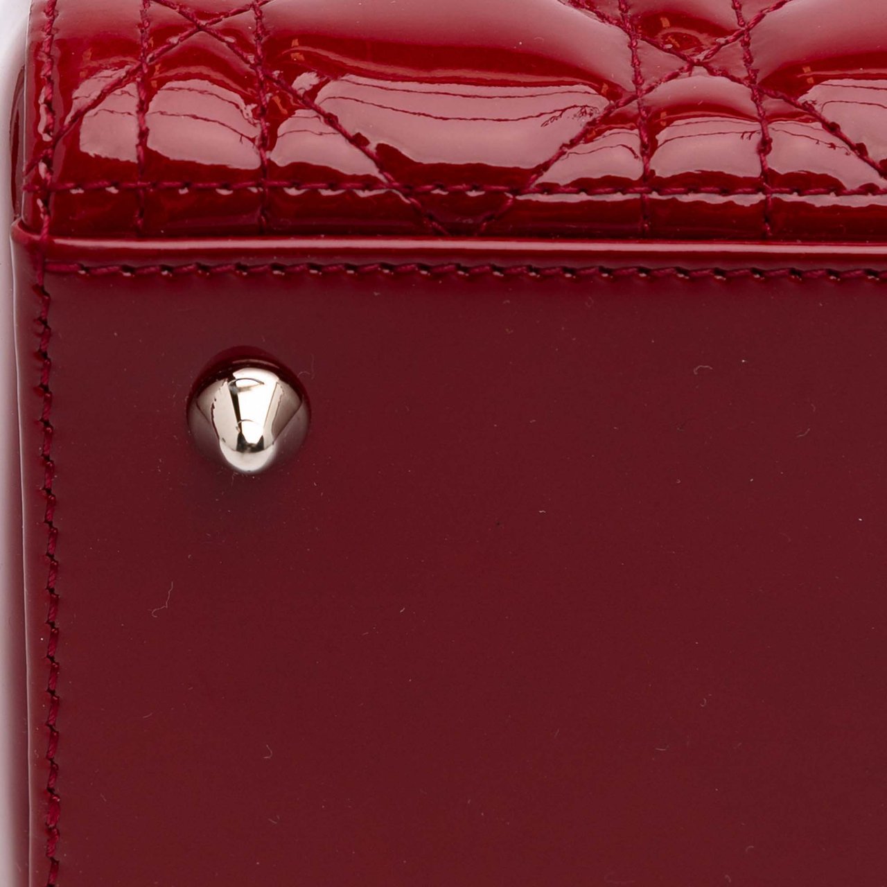 Dior Medium Patent Cannage Lady Dior Rood