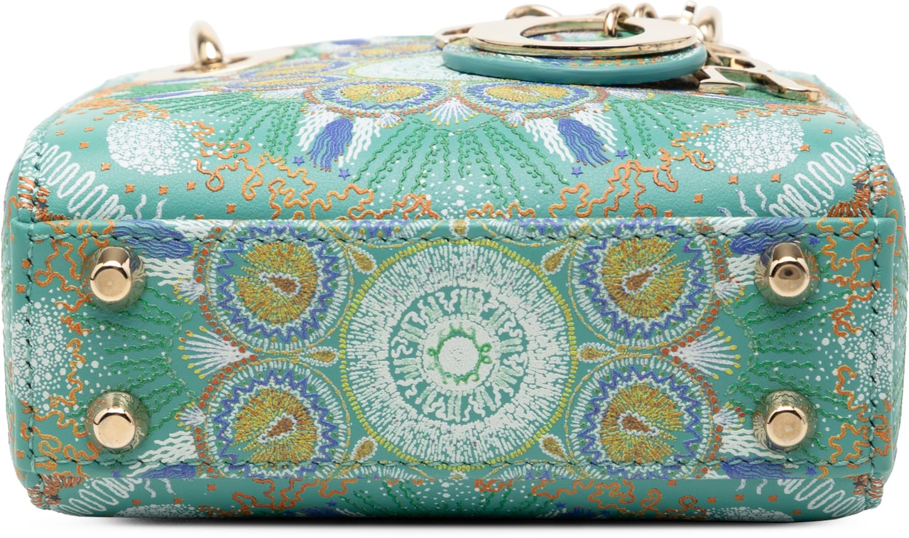 Dior Micro Calfskin In Lights Lady Dior Groen