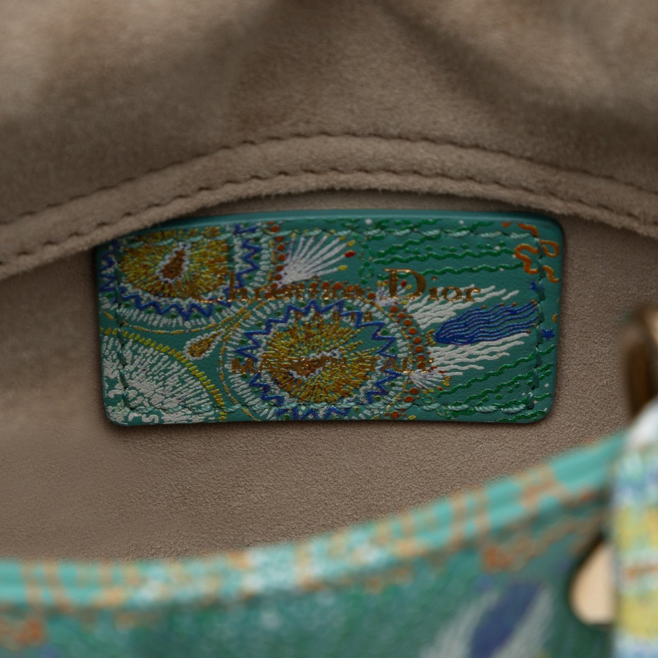 Dior Micro Calfskin In Lights Lady Dior Groen