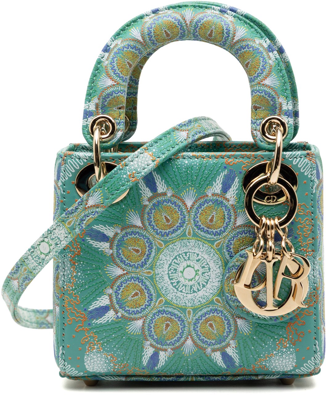 Dior Micro Calfskin In Lights Lady Dior Groen