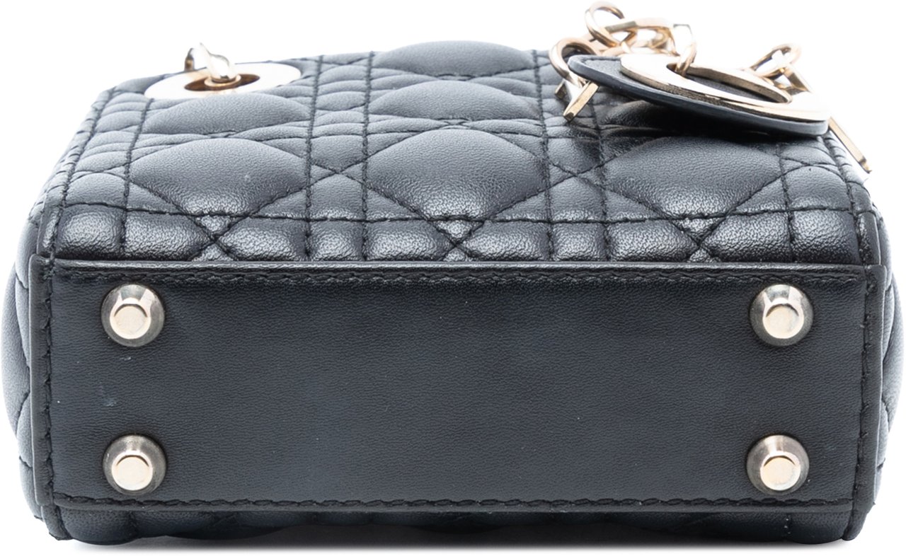 Dior Micro Lambskin Cannage Lady Dior Zwart