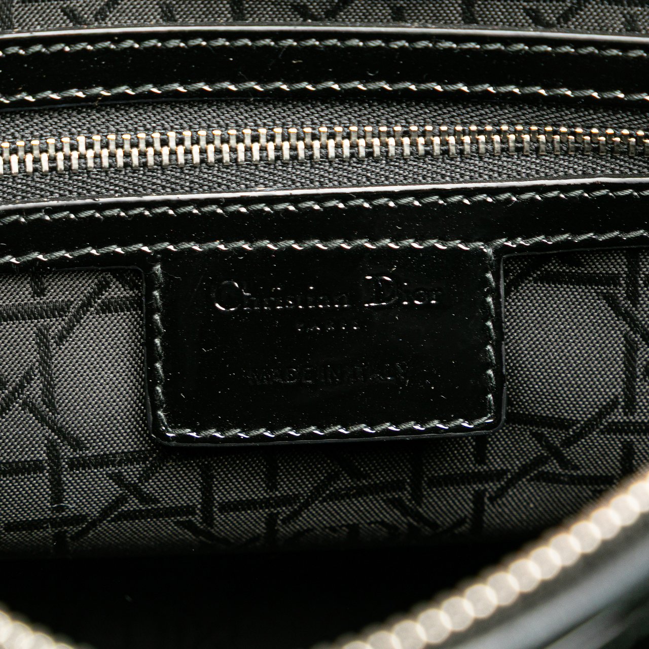 Dior Large Patent Cannage Lady Dior Zwart