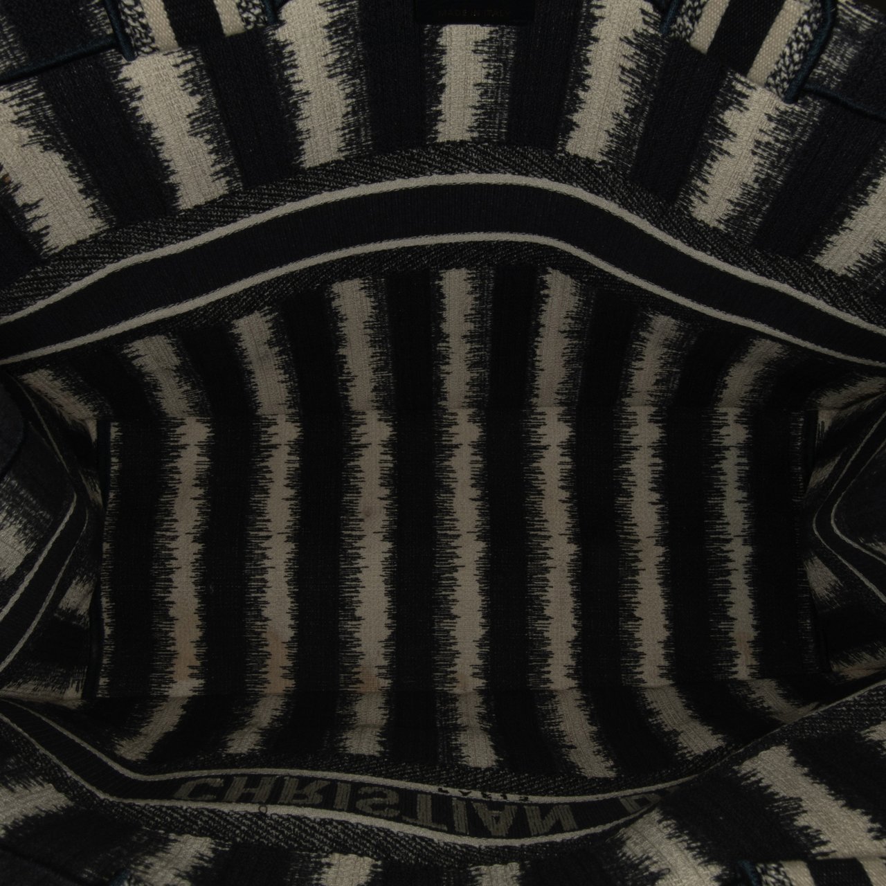 Dior Large Striped Book Tote Blauw