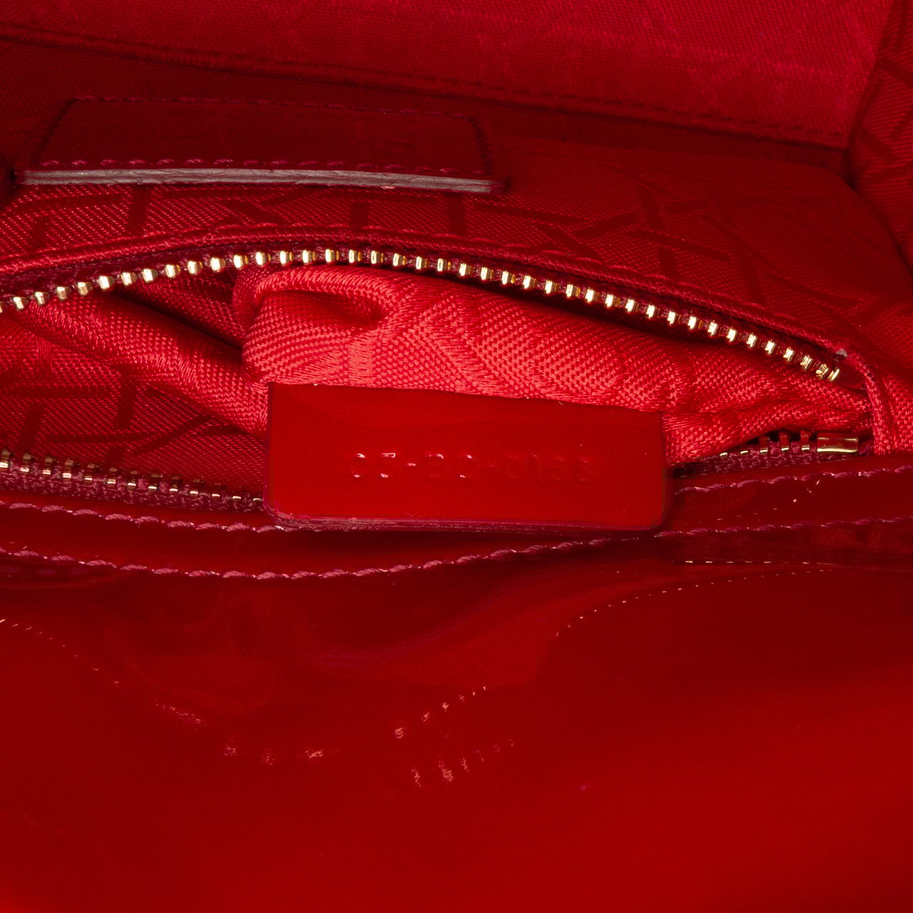 Dior Mini Patent Cannage Lady Dior Rood