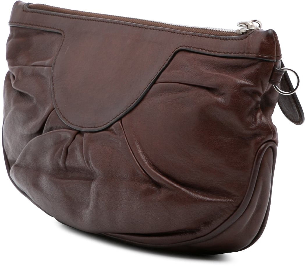 Dior Leather Babe Clutch Bruin
