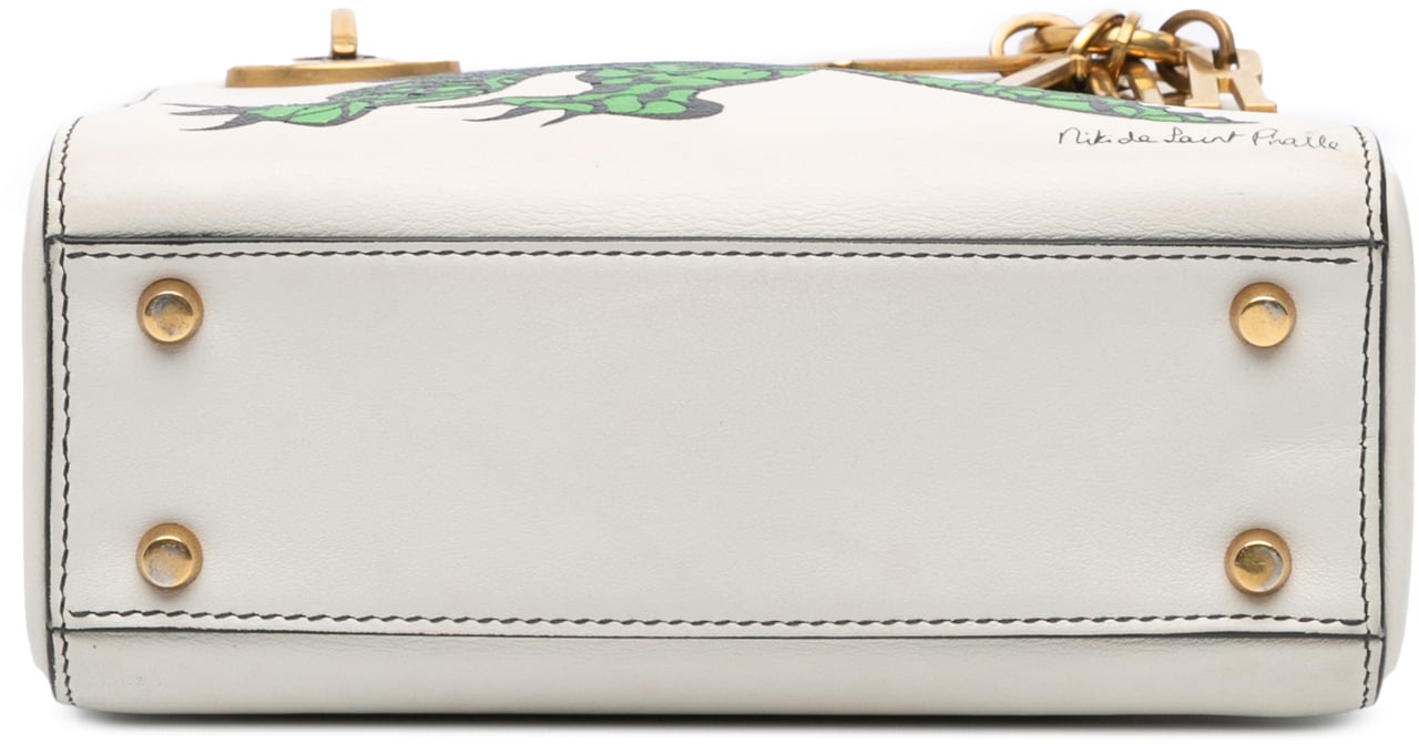 Dior Limited Edition Niki De Saint Phalle Mini Calfskin Dragon Lady Dior Wit