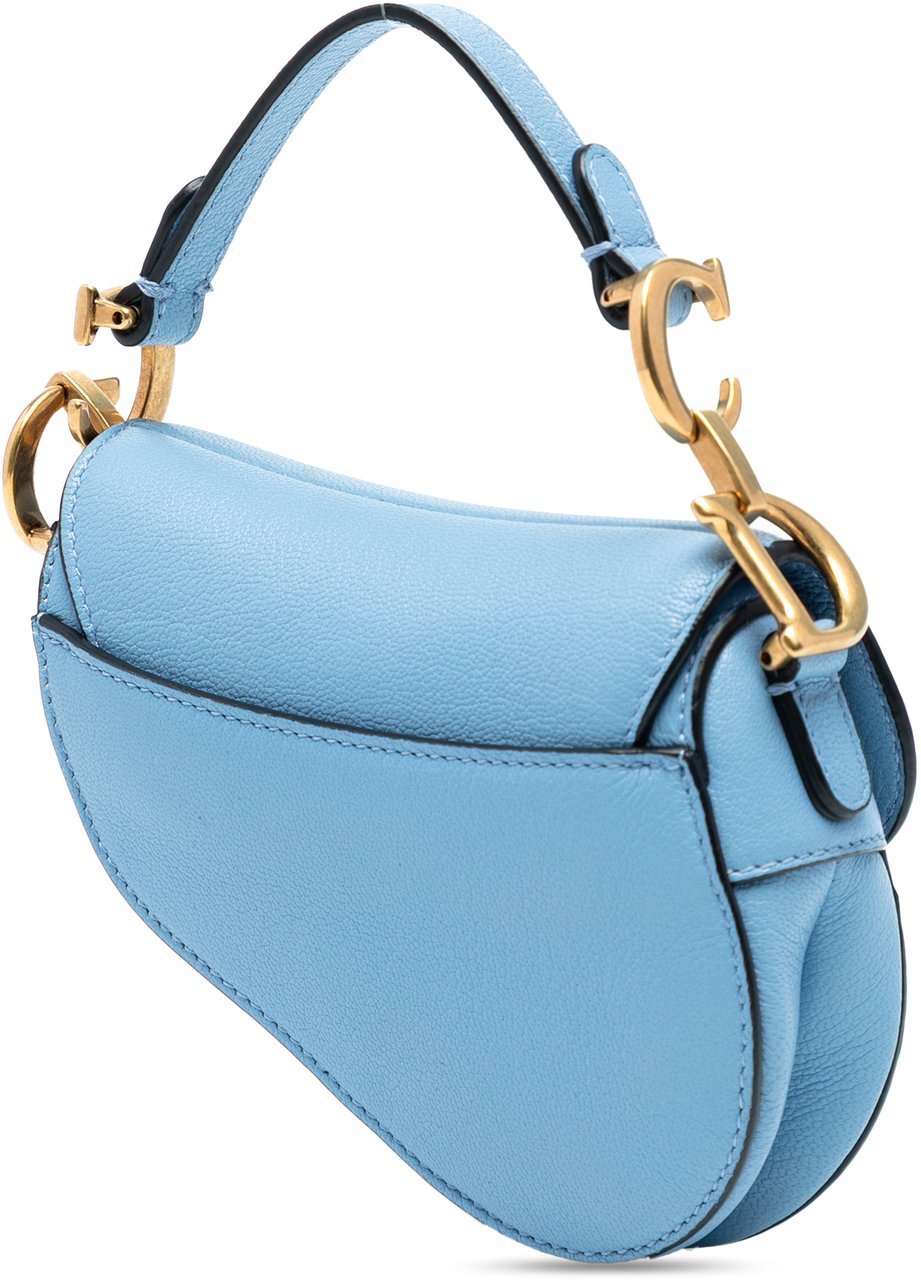 Dior Micro Goatskin Saddle Bag Blauw