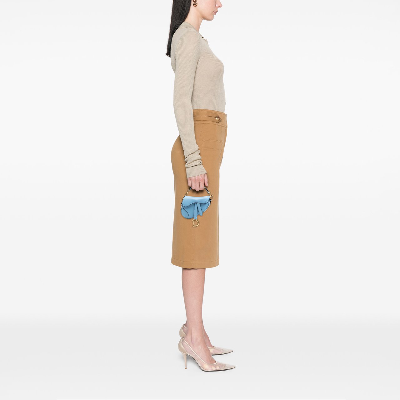 Dior Micro Goatskin Saddle Bag Blauw