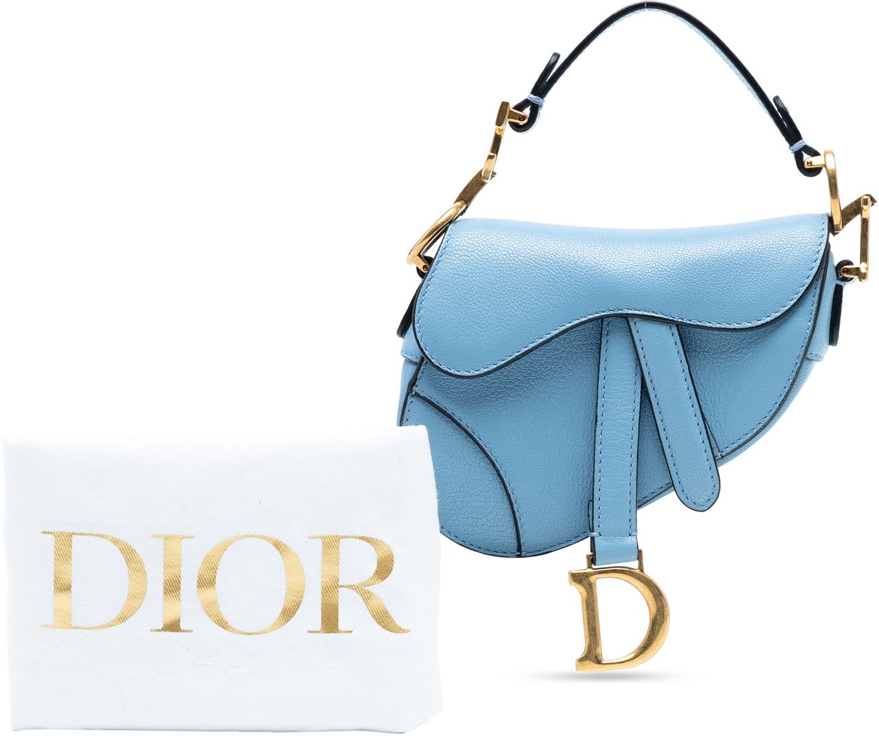 Dior Micro Goatskin Saddle Bag Blauw