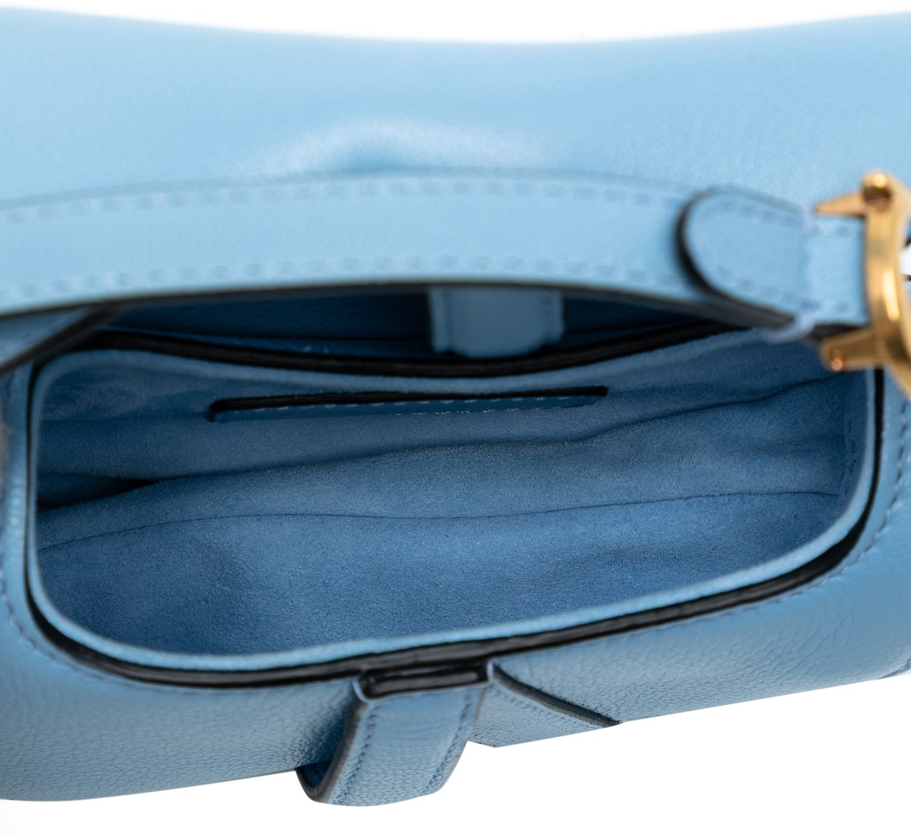 Dior Micro Goatskin Saddle Bag Blauw