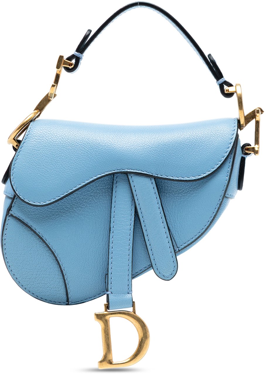 Dior Micro Goatskin Saddle Bag Blauw