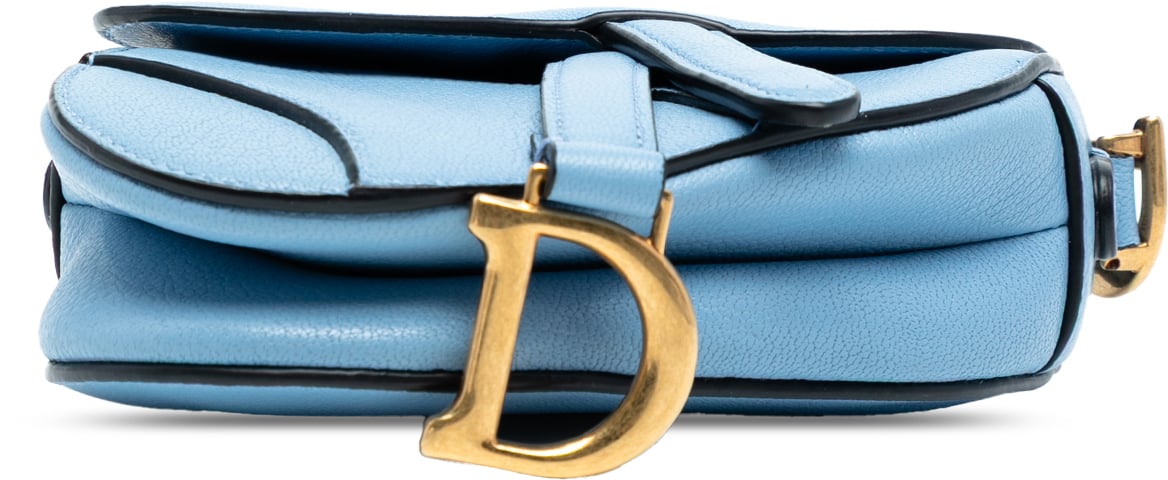 Dior Micro Goatskin Saddle Bag Blauw