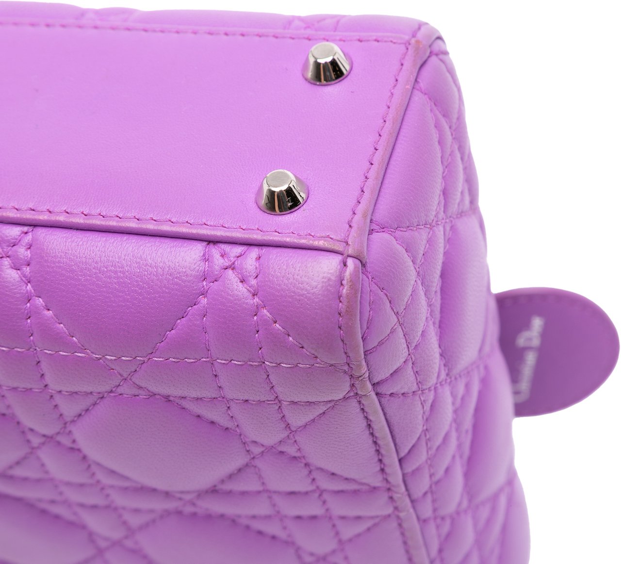 Dior Mini Lambskin Cannage Lady Dior Paars