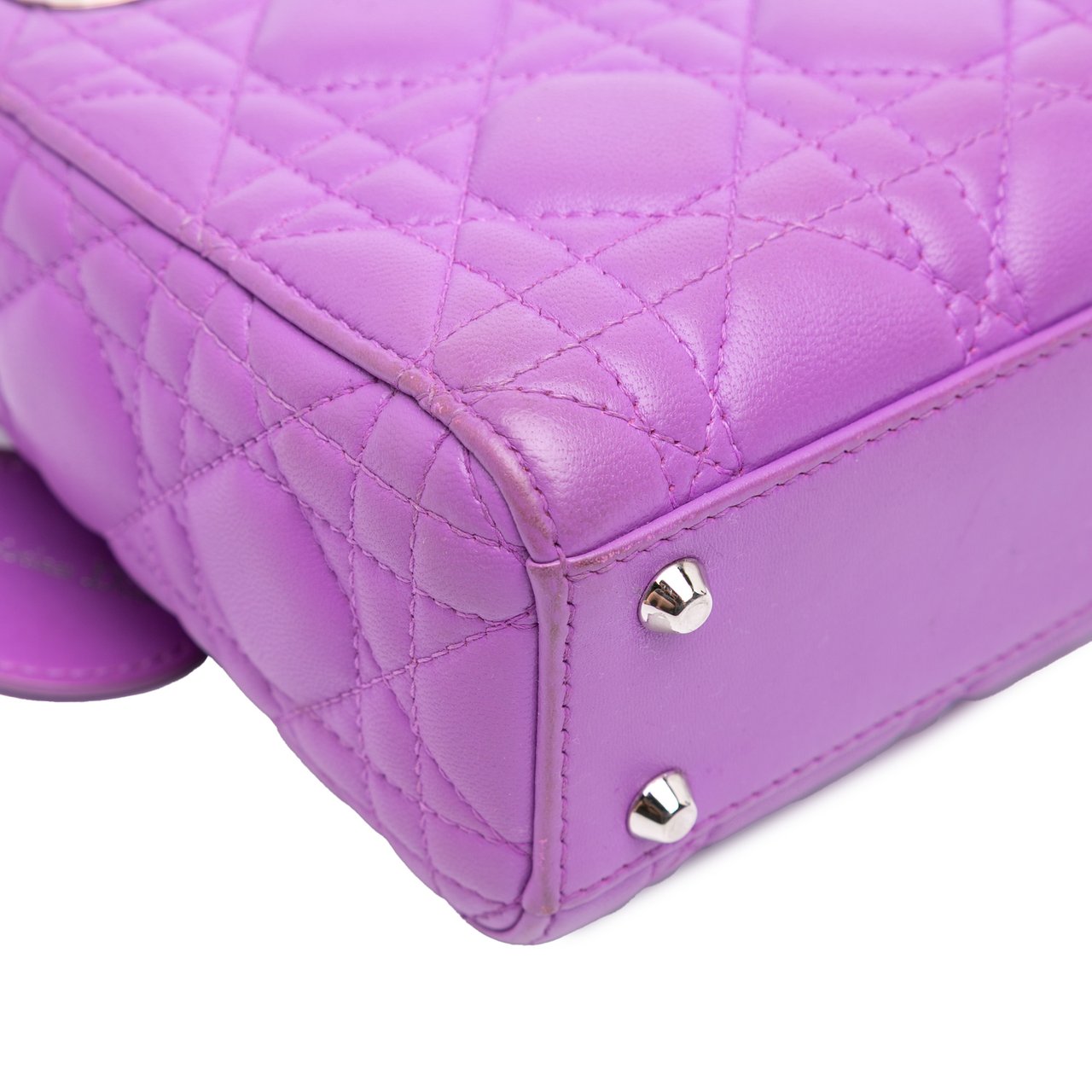 Dior Mini Lambskin Cannage Lady Dior Paars