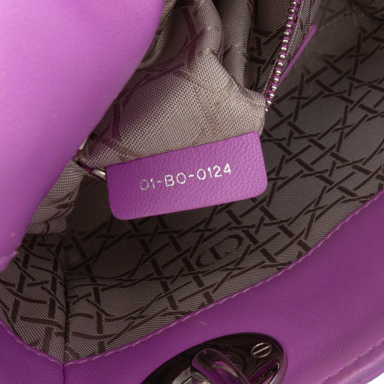 Dior Mini Lambskin Cannage Lady Dior Paars