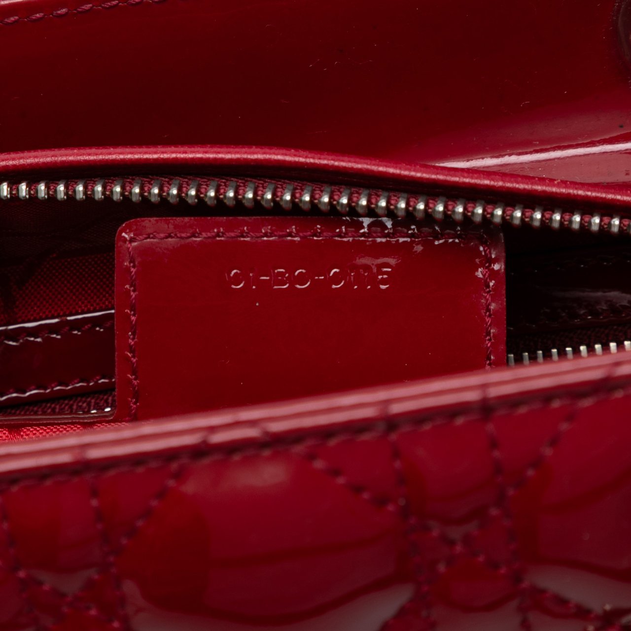 Dior Medium Patent Cannage Lady Dior Rood