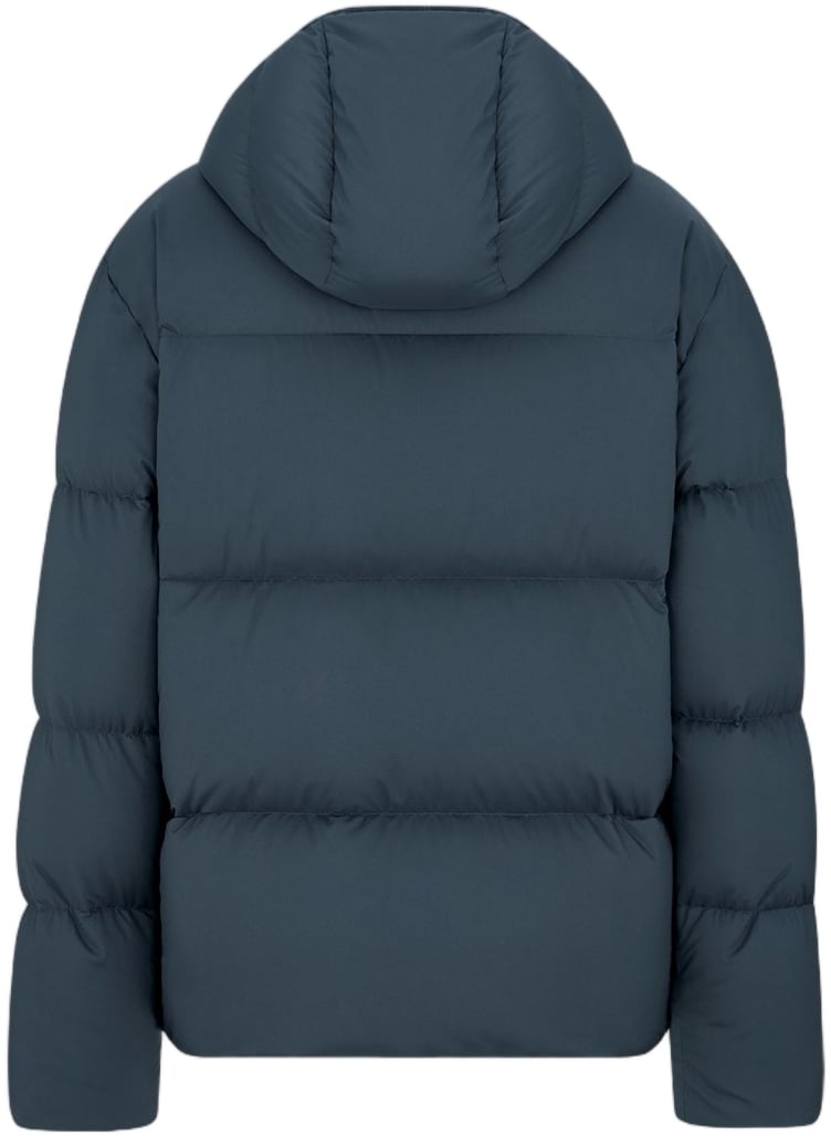 Dior High-Collared Blue Quilted Puffer Jacket Groen