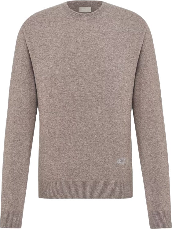 Dior Crew Neck Minimalist Knit Top Grijs